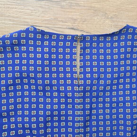 Madewell Ascot Blue Grid Pattern Silk Mini Dress Women Sz M - Picture 8 of 11